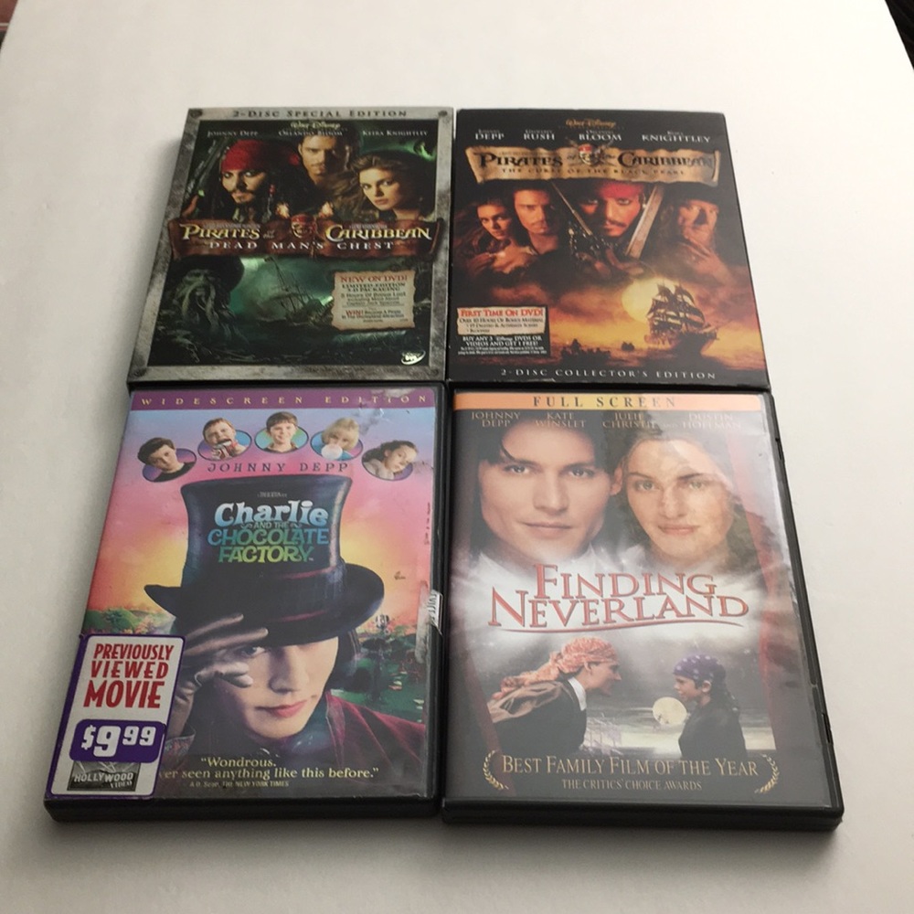 Johnny Depp family movie DVD bundle